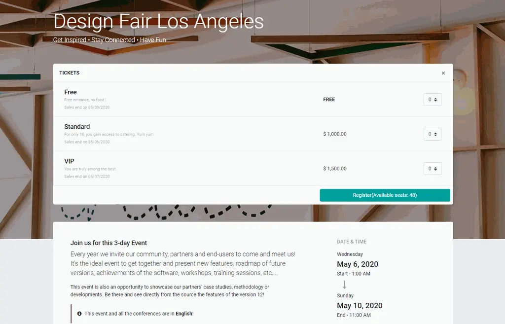 Sell tickets online